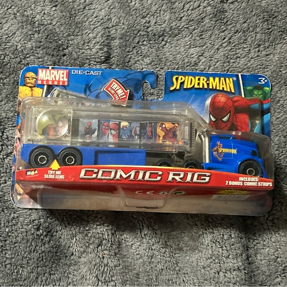 Marvel Spider-Man Blue and Red Toy Truck with Figures - Picture 1 of 5